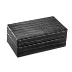 80 Chip Poker Set + 2 Decks // Black Crocodile Leather