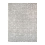 Hand-Knotted Bamboo Silk Area Rug // PLE-1 // Silver