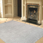 Hand-Knotted Bamboo Silk Area Rug // PLE-1 // Silver