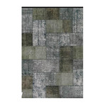 Patchwork Hand-Knotted Lamb's Wool Area Rug // 042467 // Grey