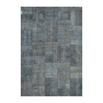 Patchwork Hand-Knotted Lamb's Wool Area Rug // 042495 // Grey