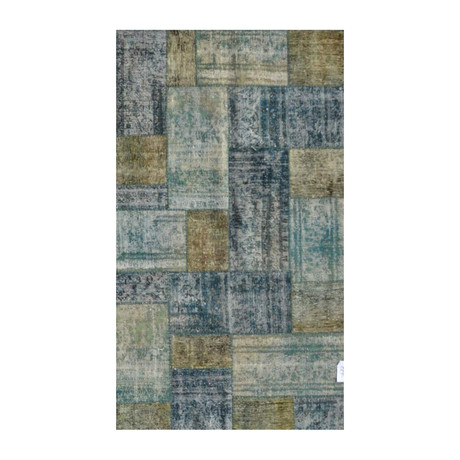 Patchwork Hand-Knotted Lamb's Wool Area Rug // 042481 // Grey