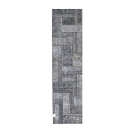 Patchwork Hand-Knotted Lamb's Wool Area Rug // 042486 // Grey