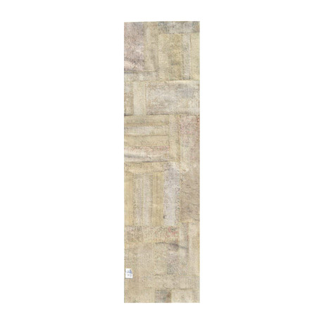 Patchwork Hand-Knotted Lamb's Wool Area Rug // 042491 // Beige