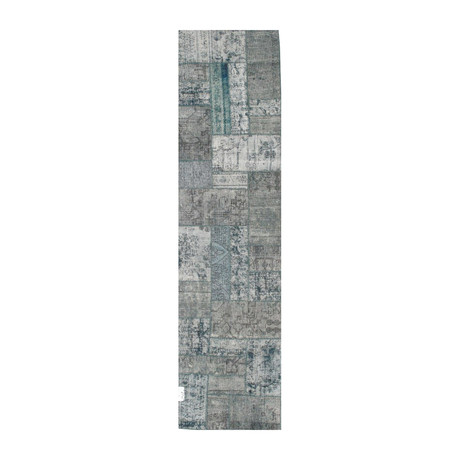 Patchwork Hand-Knotted Lamb's Wool Area Rug // 042487 // Grey