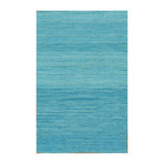 Hand-Loomed Sari Silk Area Rug // PJE-7 // Aqua (3'L x 2'W)