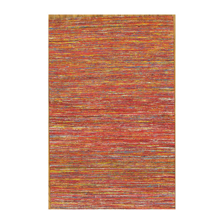 Hand-Loomed Sari Silk Area Rug // PJE-2 // Red (2'L x 3'W)