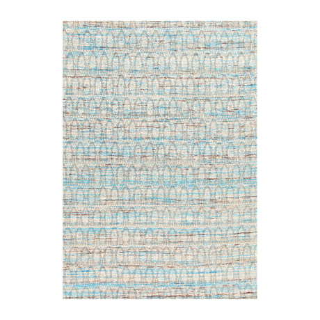 Hand-Loomed Sari Silk Area Rug // PJE-14 // Aqua