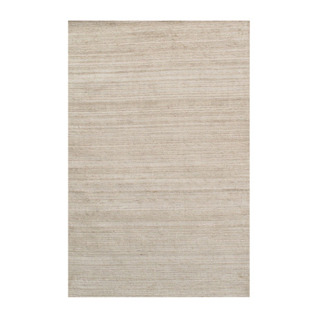 Hand-Knotted Sari Silk Area Rug // PJE-05 // Ivory (2'L x 3'W)