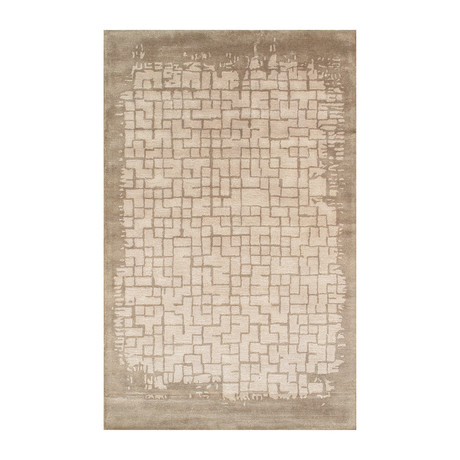 Hand-Tufted Silk + Wool Area Rug // PBW-657B // Beige