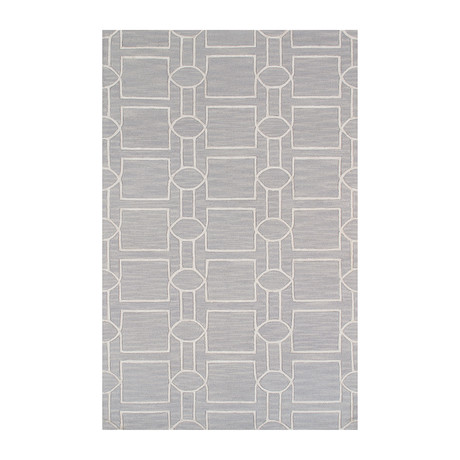 Hand-Tufted Silk + Wool Area Rug // PBW-3SAM // Silver (8"L x 2'6"W)