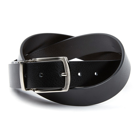 EMP // Classic Buckle Reversible Leather Belt // Black + Brown (Waist 32)