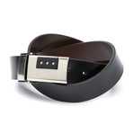 EMP // Three Dot Reversible Leather Belt // Black + Brown (Waist 32)