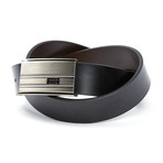 EMP // Grooves Reversible Leather Belt // Black + Brown (Waist 32)