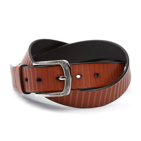 EMP // Embossed Casual Belt // Brown (Waist 32)