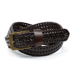 EMP // Leather Braided Belt // Burgundy Brown (Waist 32)