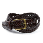 EMP // Multi Leather Braided Belt // Burgundy Brown (Waist 32)