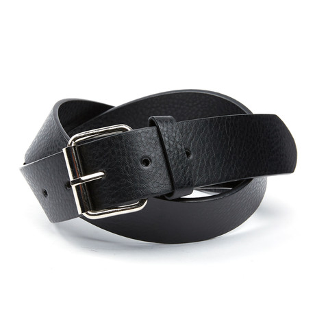 EMP // Textured Leather Casual Belt // Black (Waist 32)