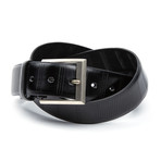 ISAACO // Blocked Pattern Dress Belt // Black (Small)