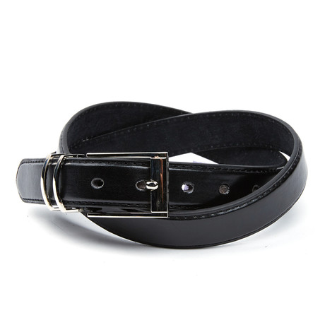 ISAACO // Double Loop Stitch Border Dress Belt // Black (Small)