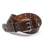 EMP // Two Hole Top Grain Leather Belt // Rust (Small)