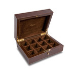 Leather Cuff Link Box // Brown