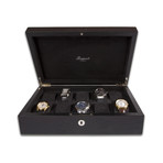 Portman 10 Watch Collector Case // Black Leather Crocodile Pattern