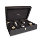 Portman 10 Watch Collector Case // Black Leather Crocodile Pattern