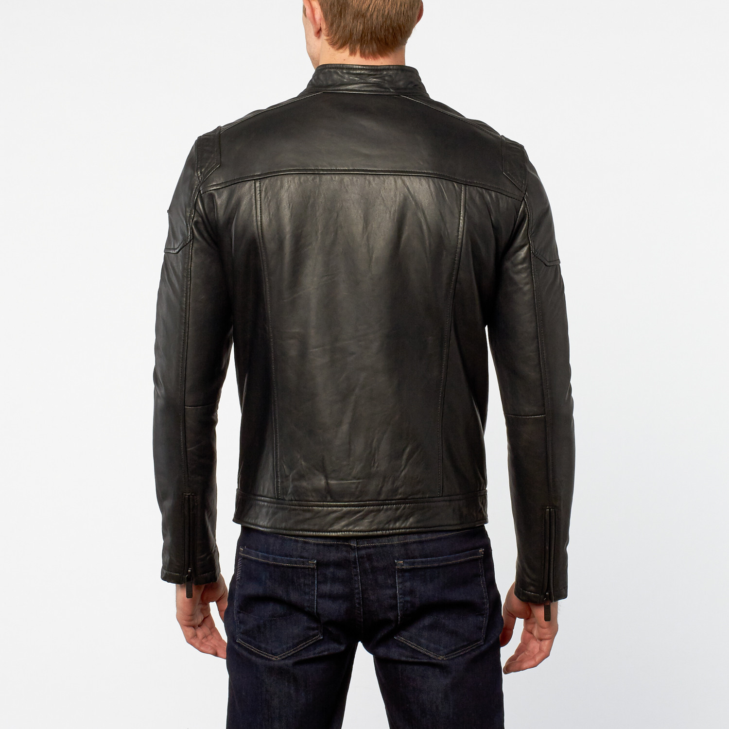 Barney + Taylor // Mottram Lamb Leather Asymmetric Biker Jacket ...