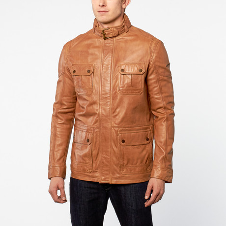 Barney + Taylor // Knutsford Sheep Leather Multi Pocket Jacket // Tan (XS)