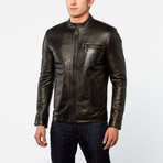 Barney + Taylor // Hale Lamb Leather Biker Jacket // Black (2XL)