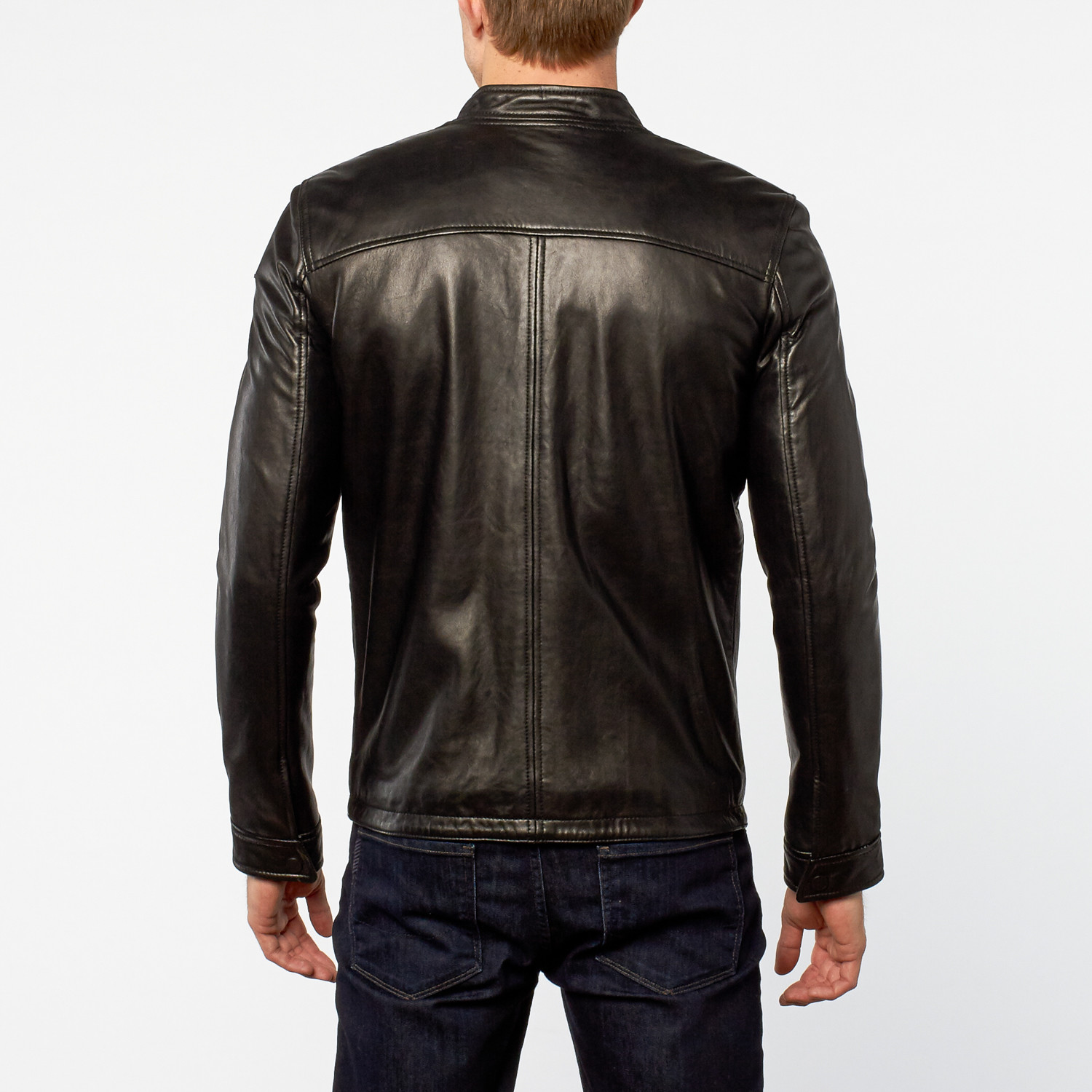Barney + Taylor // Hale Lamb Leather Biker Jacket // Black (XS ...