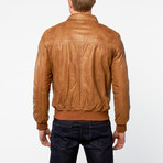 Barney + Taylor // Bury Lamb Leather Bomber Jacket // Tan (L)