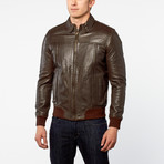 Barney + Taylor // Bury Lamb Leather Bomber Jacket // Chocolate (M)