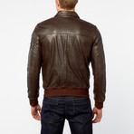 Barney + Taylor // Bury Lamb Leather Bomber Jacket // Chocolate (XL)