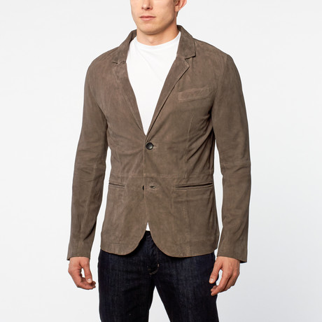 Barney + Taylor // Burlington Goat Suede Two-Button Blazer // Grey (XS)