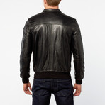 Barney + Taylor // Altrincham Lamb Leather Bomber Jacket // Black (M)