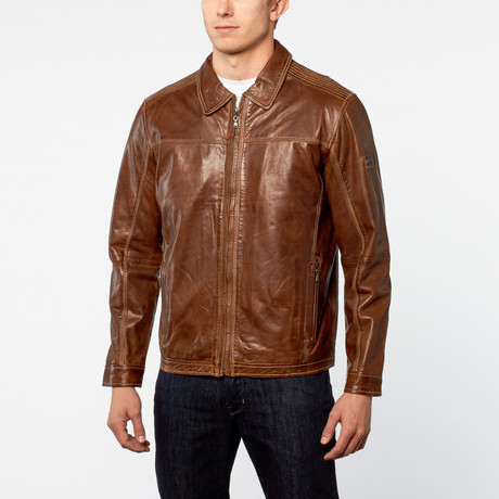 Barneys // Harrington Sheep Leather Jacket // Cognac (XS)