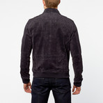 Barneys // Hardy Split Leather Bomber Jacket // Navy (L)