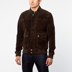 Barneys // Hardy Split Leather Bomber Jacket // Brown (L)