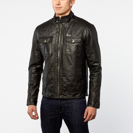 Barneys // Split Leather Bomber Jacket // Black (XS)