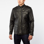 Barneys // Split Leather Aviator Jacket // Black (M)