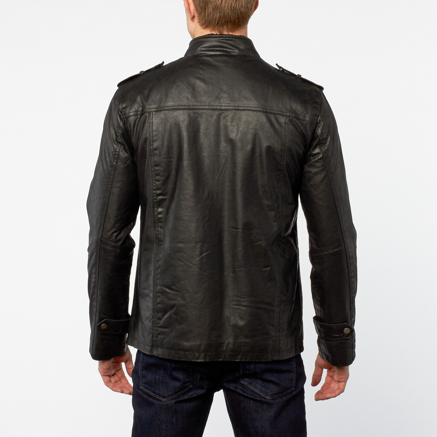 Barneys // Split Leather Aviator Jacket // Black (XS) - English Leather ...