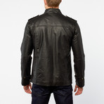 Barneys // Split Leather Aviator Jacket // Black (M)