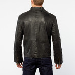 Barneys // Lamb Leather Slim Fit Harrington Jacket // Black (XL)