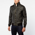 Barneys // Lamb Leather Bomber Jacket // Black (XS)