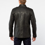 Barneys // Lamb Leather Four Pocket Stand Collar Jacket // Black (2XL)