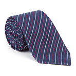 Microfiber Tie // Navy + Pink Stripe