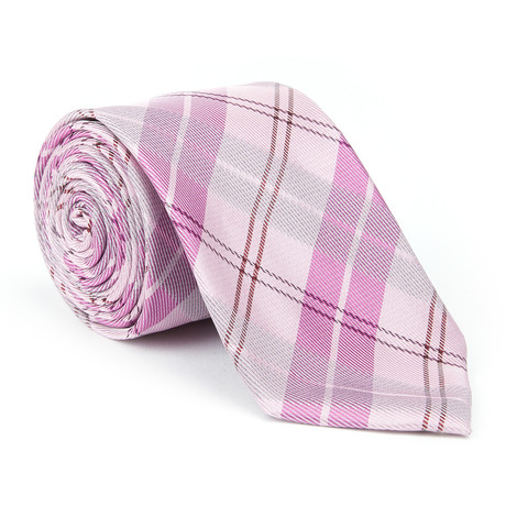 Microfiber Tie // Multi Pink Plaid