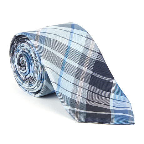 Microfiber Tie // Multi Blue Plaid